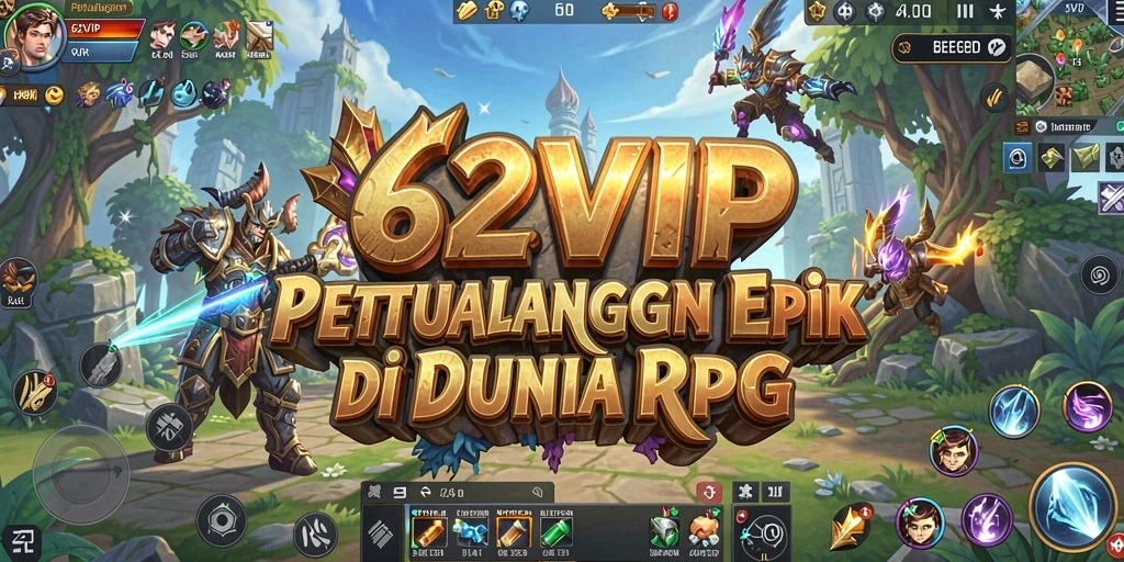 Tampilan gameplay mendebarkan dari 62VIP dalam dunia RPG.