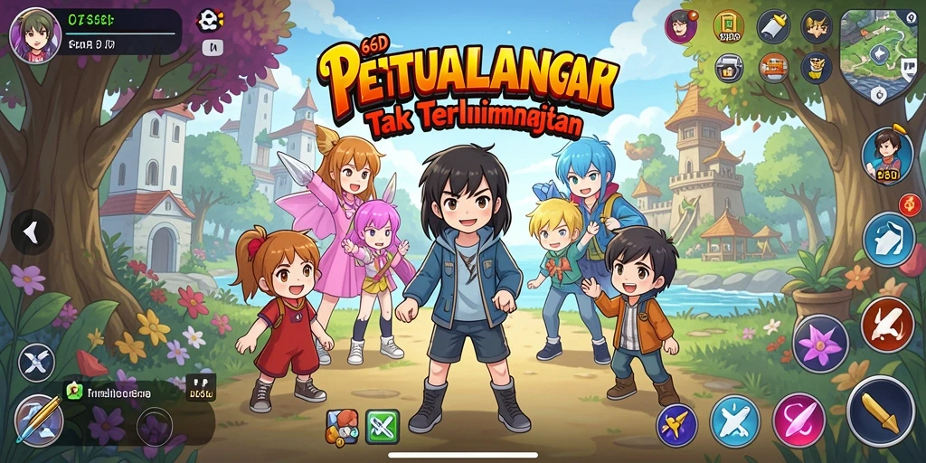 Tampilan gameplay menarik dari 66D dalam dunia anime.