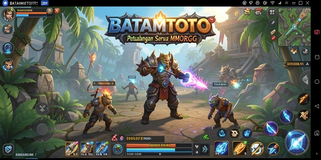 Tangkapan layar menunjukkan aksi seru dalam gameplay MMORPG BATAMTOTO.