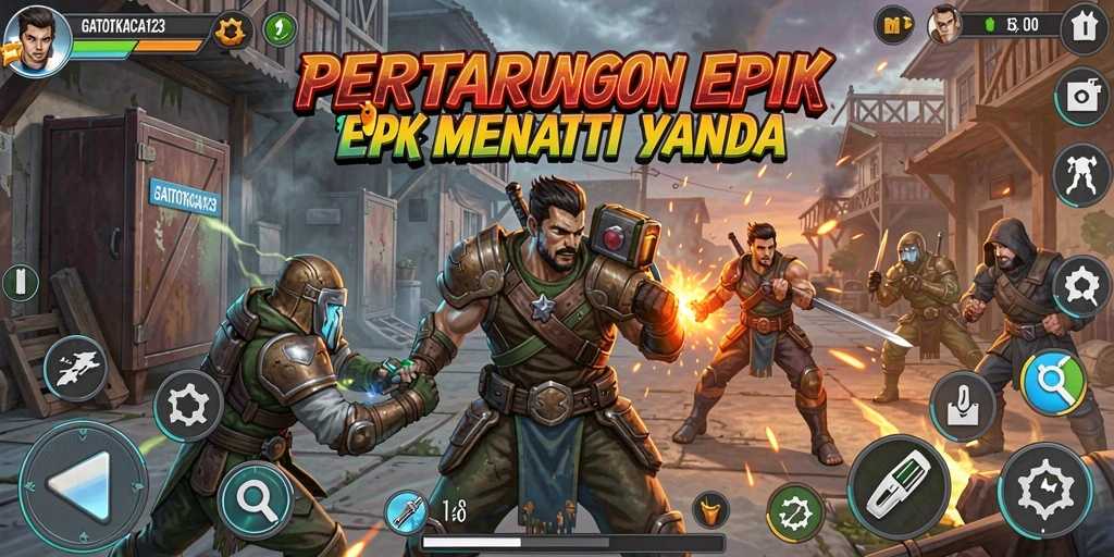 Tampilan mendebarkan dari gameplay GATOTKACA123 yang penuh aksi.