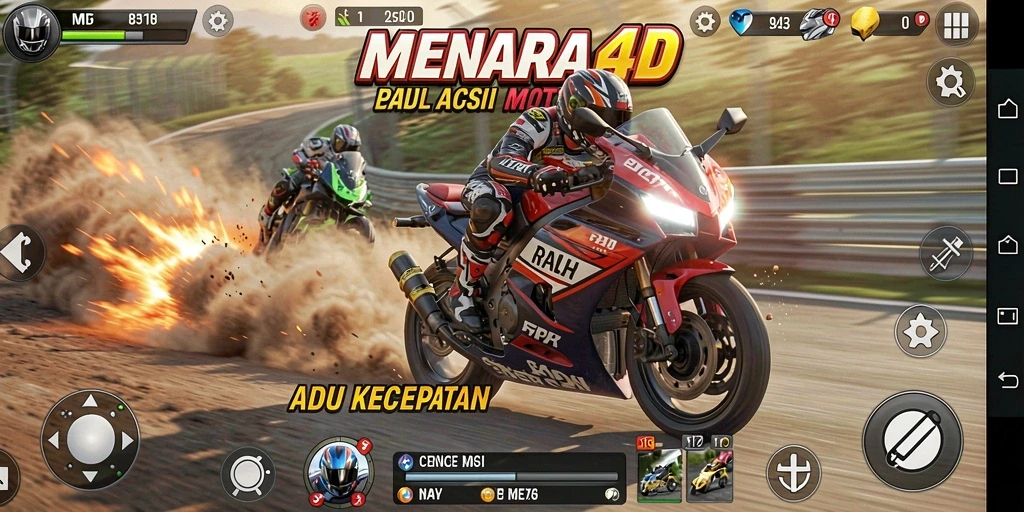Tampilan aksi balapan motor yang mendebarkan di MENARA4D.