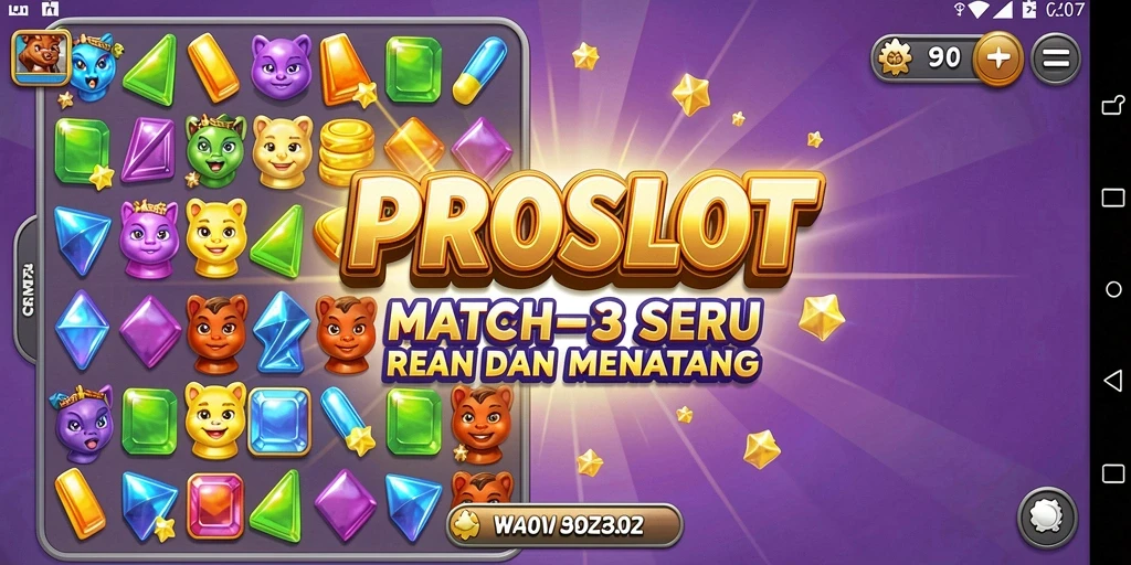 Tampilan gameplay seru dari PROSLOT yang penuh warna.