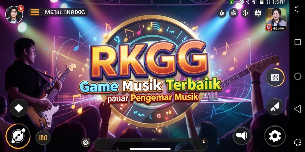 Screenshot gameplay RKGG menampilkan momen seru dalam memainkan musik.