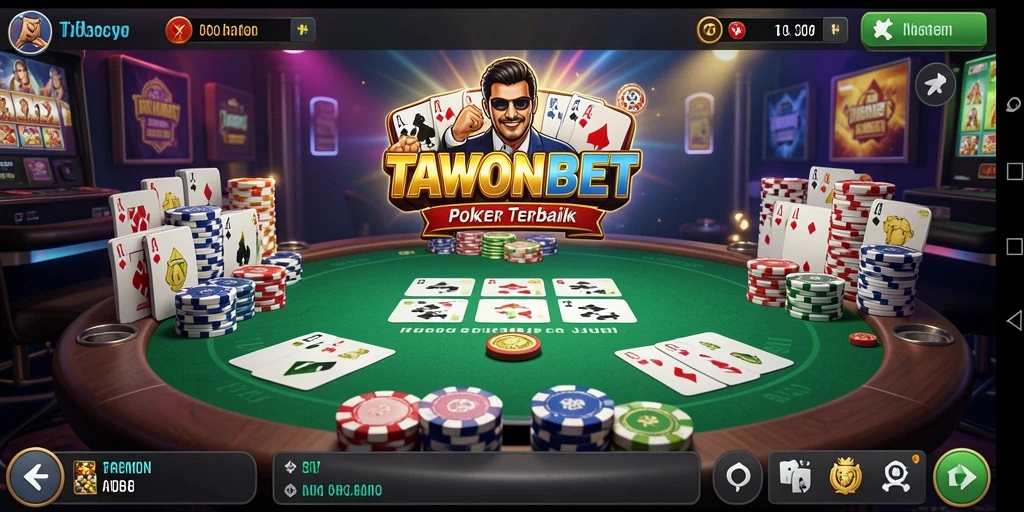 Screenshot utama TAWONBET menunjukkan pemain bersaing dalam permainan Poker.