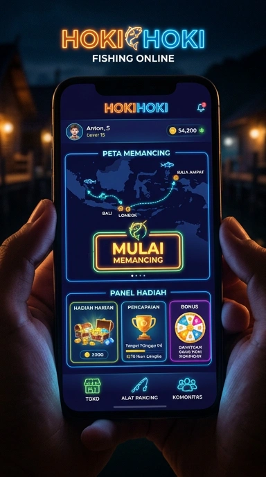 Tampilan antarmuka aplikasi hokihoki yang menarik.